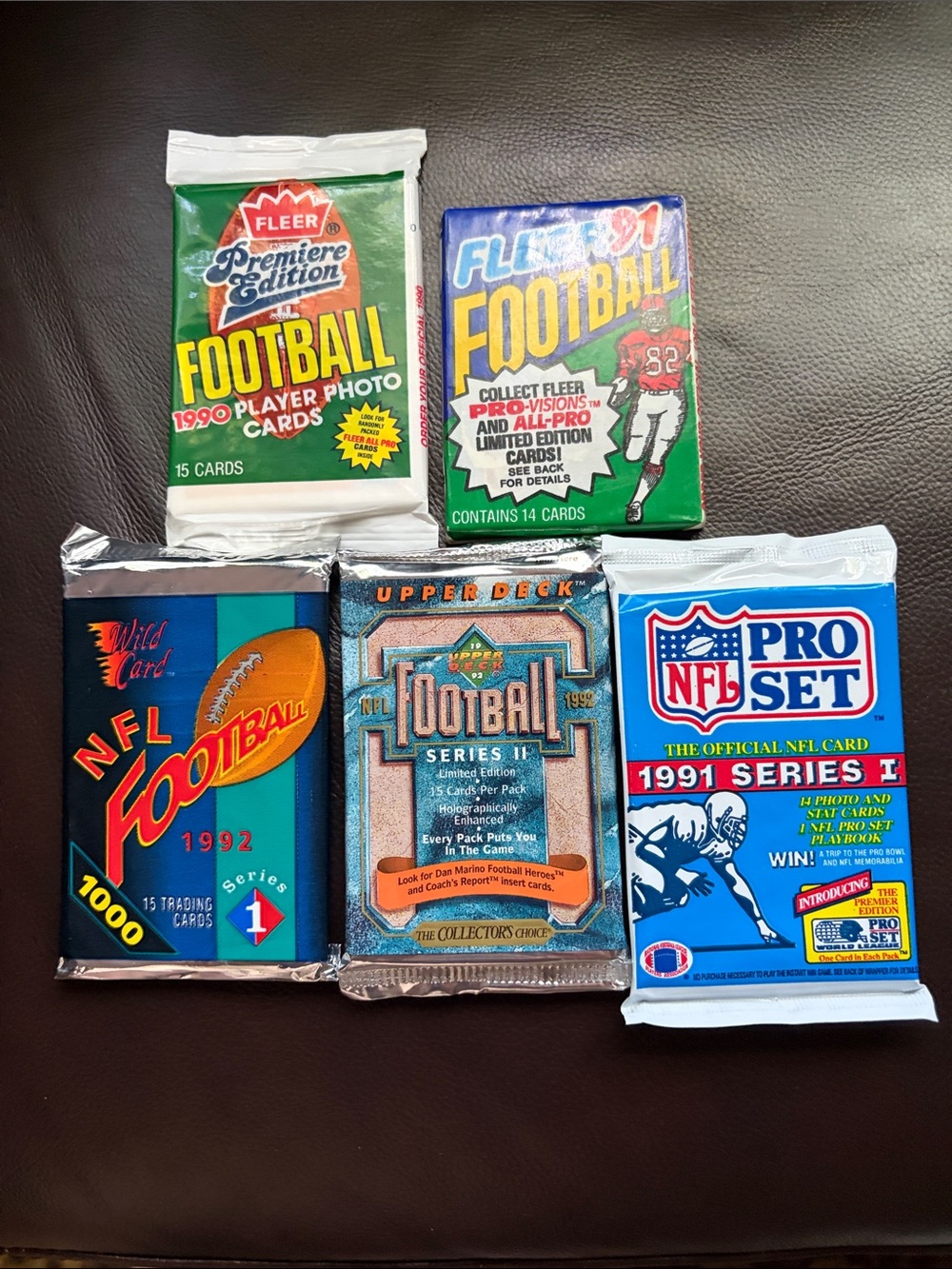 Vintage Football Trading Card Pack Assortment - Multi-Color